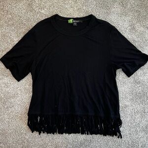 Black fringe tee
